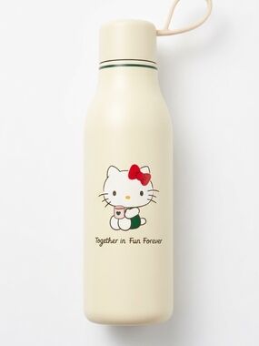 Hello Kitty Cream Bottle with Red Bow and Green Accent
